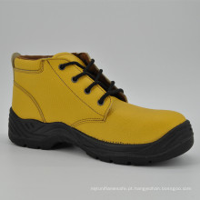 Sapatos de trabalho de segurança de mulheres de couro amarelo Ufb057